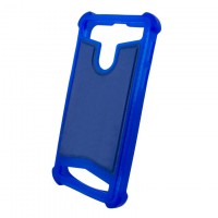 Универсальный чехол-накладка силикон-кожа 5.5-6.0″ синий