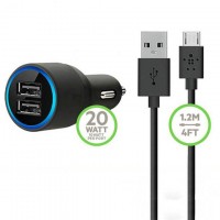 Автомобильное зарядное устройство Belkin 2in1 2USB 2.1A+1A micro-USB black