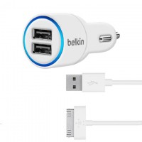 Автомобильное зарядное устройство Belkin 2in1 2USB 2.1A+1A Apple 30-pin white