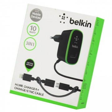 Сетевое зарядное устройство Belkin 2in1 1USB 2.1A micro-USB + Lightning black в Одессе