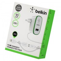 Сетевое зарядное устройство Belkin 2in1 1USB 2.1A micro-USB + Lightning white