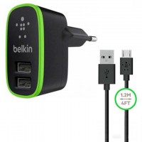 Сетевое зарядное устройство Belkin 2in1 2USB 2.1A micro-USB black