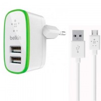 Сетевое зарядное устройство Belkin 2in1 2USB 2.1A micro-USB white