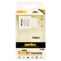 Сетевое зарядное устройство Sertec STC-H-PF1 2USB 2.1A Apple 30-pin white