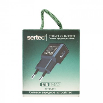 Сетевое зарядное устройство Sertec STC-25 1USB 2.1A Lightning black в Одессе