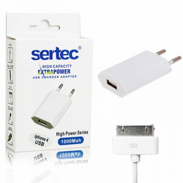 Сетевое зарядное устройство Sertec STC-29 1USB 1.0A Apple 30-pin white в Одессе