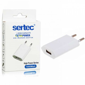 Сетевое зарядное устройство Sertec STC-29 1USB 1.0A white в Одессе