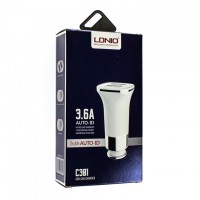 Автомобильное зарядное устройство LDNIO C301 2USB 3.6A Lightning white