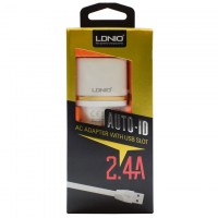 Сетевое зарядное устройство LDNIO DL-AC52 2USB 2.4A Lightning white