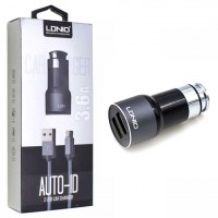 Автомобильное зарядное устройство LDNIO DL-C303 2USB 3.6A Lightning black-gray