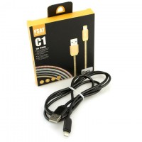 USB кабель C1 Fast 2.4A Lightning 1m черный