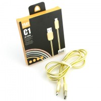 USB кабель C1 Fast 2.4A micro USB 1m золотистый
