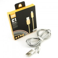 USB кабель C1 Fast 2.4A micro USB 1m серебристый