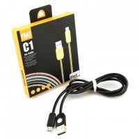 USB кабель C1 Fast 2.4A micro USB 1m черный