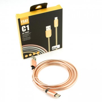 USB кабель C1 Fast 2.4A Type-C 1m розовый в Одессе