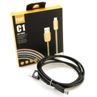 USB кабель C1 Fast 2.4A Type-C 1m черный