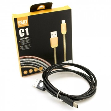 USB кабель C1 Fast 2.4A Type-C 1m черный в Одессе