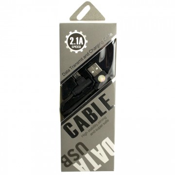 USB кабель Speed cloth 2.1A micro USB 2L-образный 1m черный в Одессе
