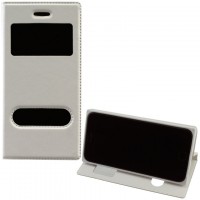 Чехол-книжка Flip Cover с окном Samsung Core Prime G360, G361 белый