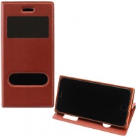 Чехол-книжка Flip Cover с окном Samsung S3 i9300, i9305, i9308 коричневый