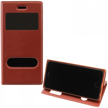 Чехол-книжка Flip Cover с окном Samsung S4 i9500, i9505 коричневый в Одессе