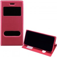 Чехол-книжка Flip Cover с окном Samsung S5 G900, G9006, G9008 розовый