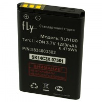 Аккумулятор Fly BL9100 1250 mAh FF177 Dual Sim AAAA/Original тех.пакет