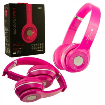Bluetooth наушники с микрофоном MP3 FM S460 розовые в Одессе