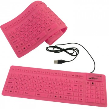 Клавиатура силиконовая Active 85KB розовая в Одессе