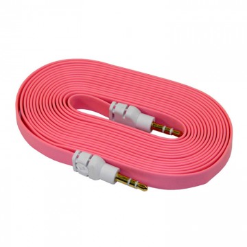 AUX кабель 3.5 плоский 3 метра розовый в Одессе