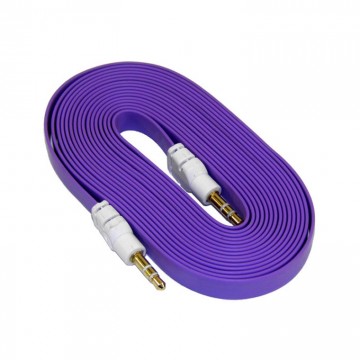 AUX кабель 3.5 M/M плоский 2 метра фиолетовый в Одессе