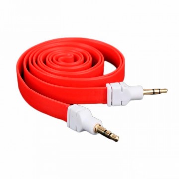 AUX кабель 3.5 M/M плоский 2 метра красный в Одессе