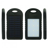 Solar Charger Power Bank A50 10000 mAh + 12 LED черный