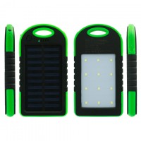 Solar Charger Power Bank A50 10000 mAh + 12 LED черно-зеленый