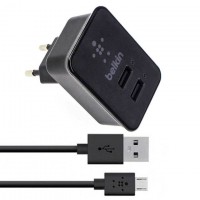 Сетевое зарядное устройство Belkin 2in1 2USB 2.1A+1A micro-USB black