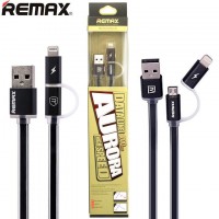 USB кабель Remax Aurora RC-020t 2in1 lightning-micro 1m черный