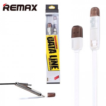 USB кабель Remax Transformer Lightning-micro 1m белый в Одессе