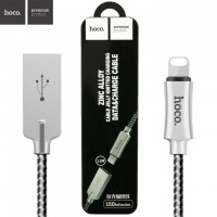 USB кабель Hoco U10 Zinc Alloy Reflective Braided Lightning 1.2m черный