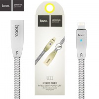 USB кабель Hoco U11 Zinc Alloy Reflective Braided Lightning 1.2m серебристый