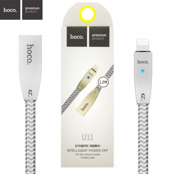 USB кабель Hoco U11 Zinc Alloy Reflective Braided Lightning 1.2m серебристый в Одессе
