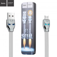 USB кабель Hoco U14 Steel micro USB 1.2m серый