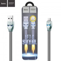 USB кабель Hoco U14 Steel Type-C 1.2m серый