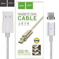 USB кабель Hoco U16 Magnetic Type-C 1.2m серебристый