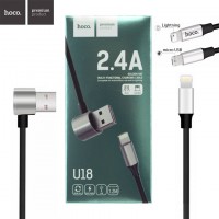 USB кабель Hoco U18 Multi-Functional Lightning, micro USB 1.2m черный