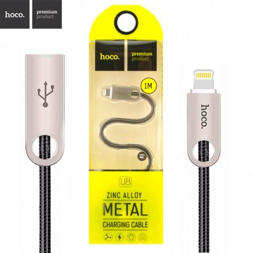 USB кабель Hoco U8 Zinc Alloy Metal Lightning 1m серый в Одессе