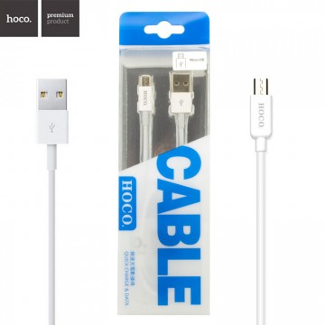 USB кабель Hoco UPM01 micro USB 1.2m белый в Одессе