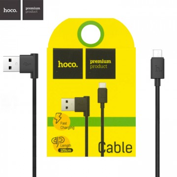 USB кабель Hoco UPM10 L-образный micro USB 1.2m черный в Одессе