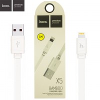USB кабель Hoco X5 Bamboo Lightning 1m белый