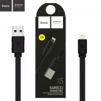 USB кабель Hoco X5 Bamboo Lightning 1m черный