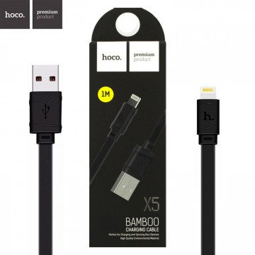 USB кабель Hoco X5 Bamboo Lightning 1m черный в Одессе